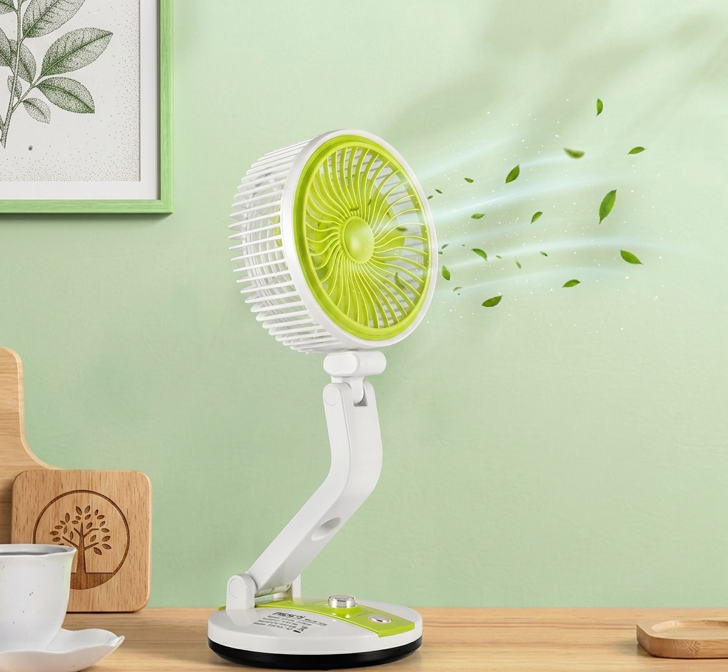 LR 2018 Rechargeable Folding Table Fan with Light