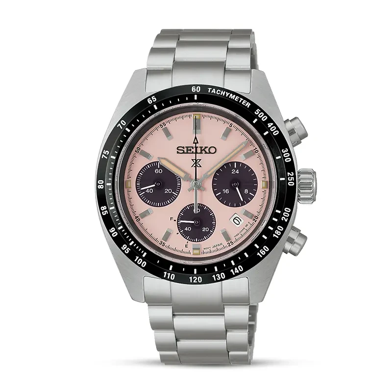 Seiko Prospex Speedtimer 'Youngtimer' Solar Salmon Dial Men’s Watch