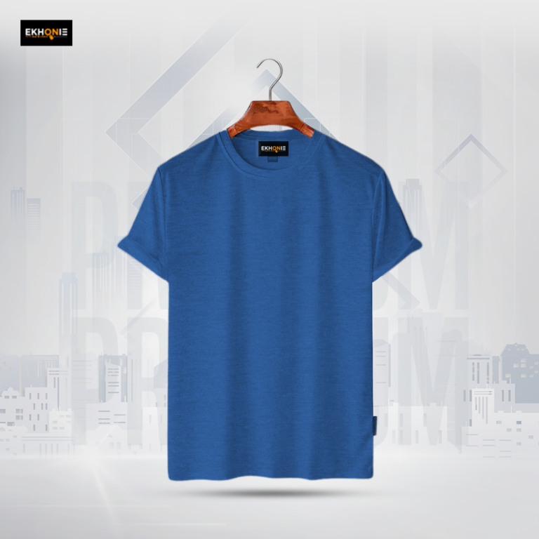 Ekhonie Premium Solid T-Shirt-Blue